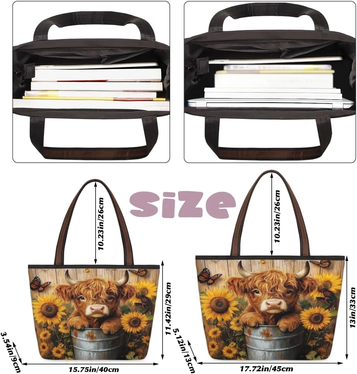 Tote Bag for Women with Zipper Large Capacity Top Handle Casual Shoulder Bag Handbag Reusable Shopping