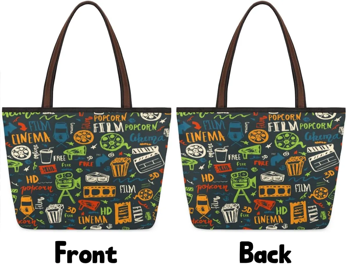 Tote Bag for Women with Zipper Large Capacity Top Handle Casual Shoulder Bag Handbag Reusable Shopping