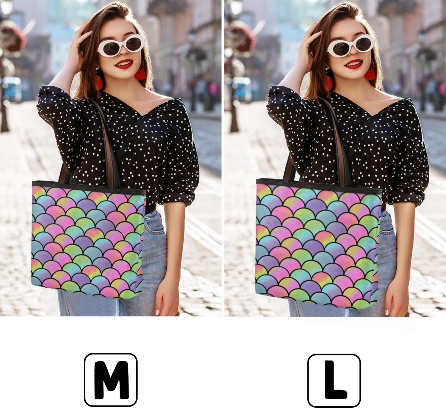 Tote Bag for Women with Zipper Large Capacity Top Handle Casual Shoulder Bag Handbag Reusable Shopping