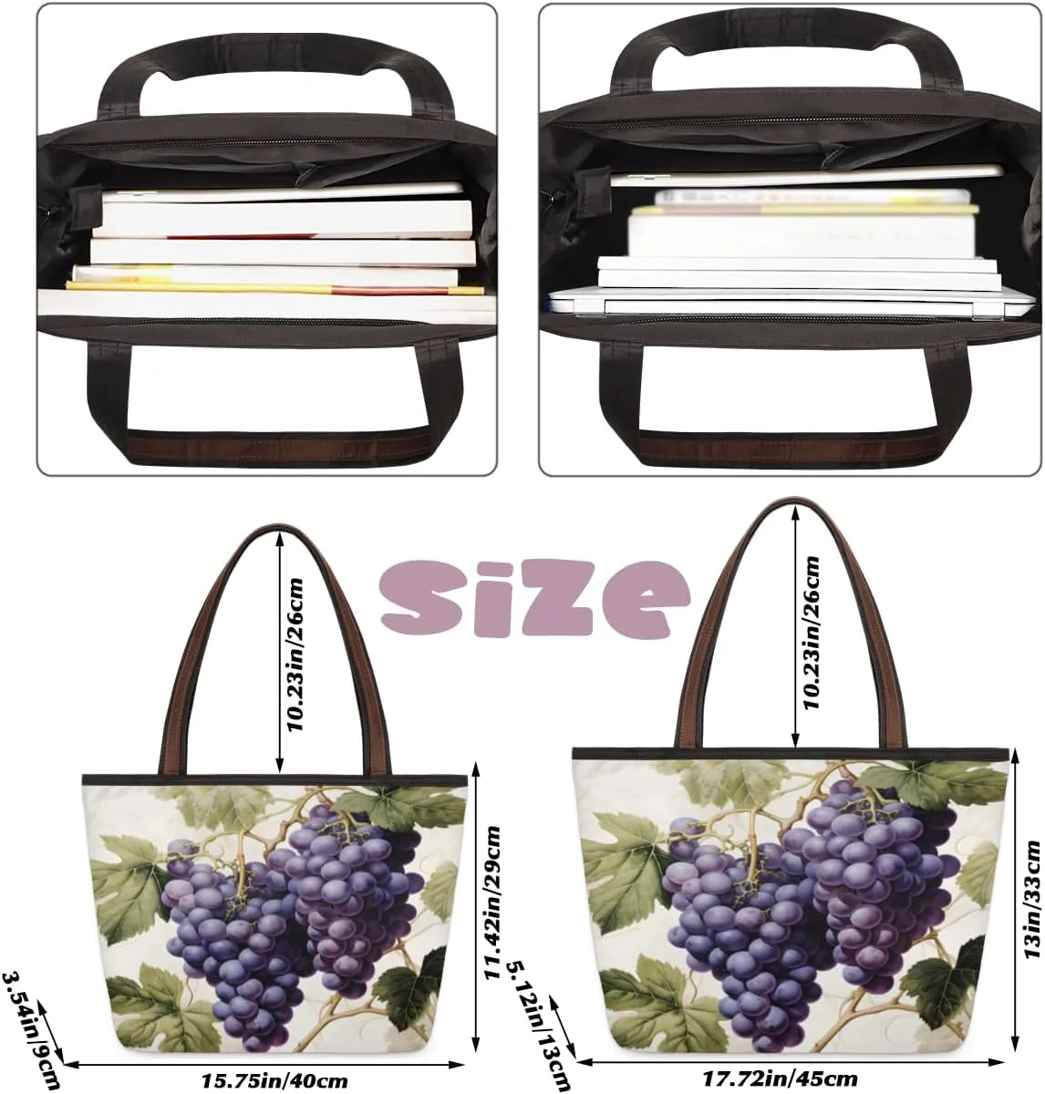 Tote Bag for Women with Zipper Large Capacity Top Handle Casual Shoulder Bag Handbag Reusable Shopping