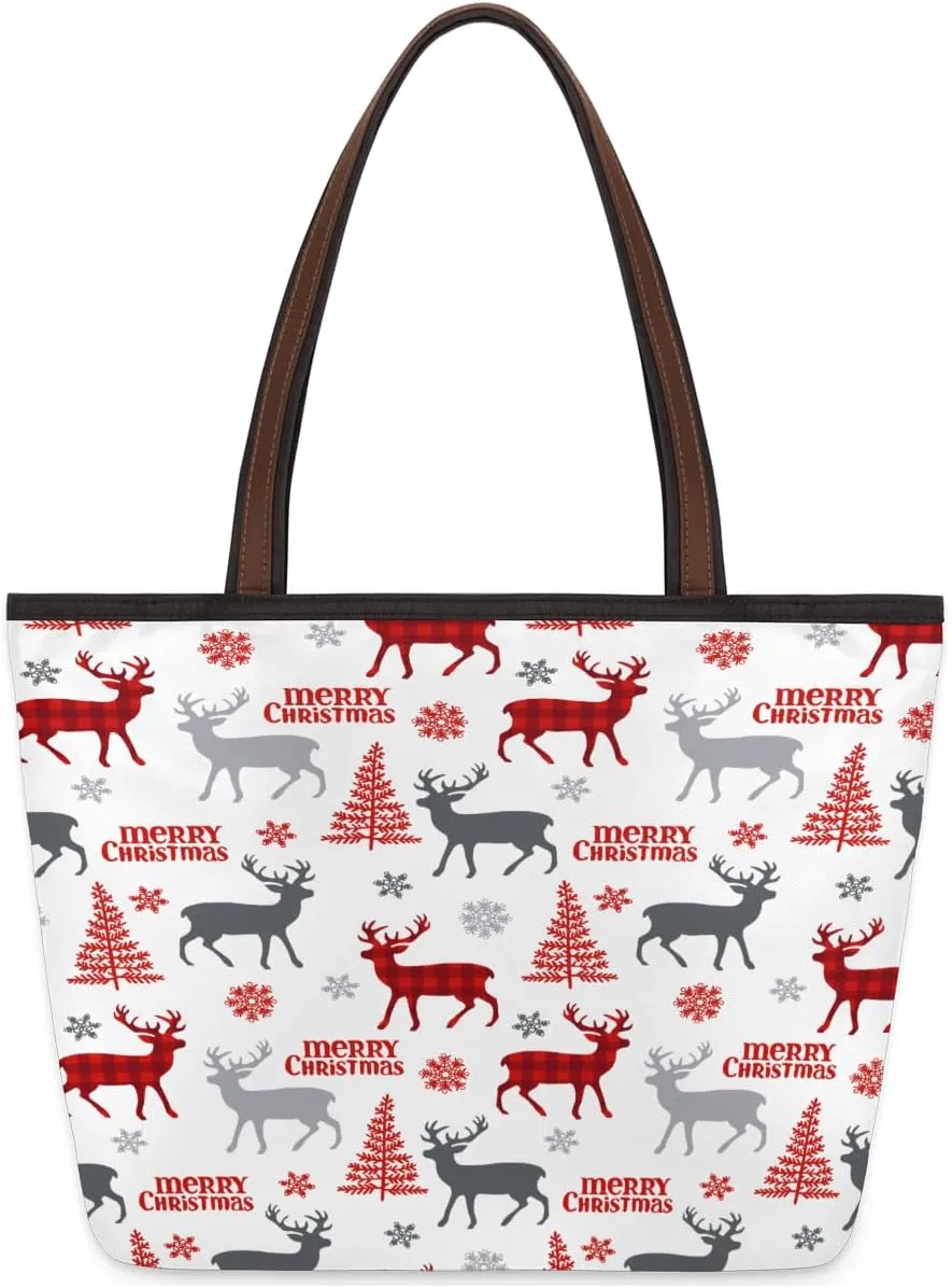 Tote Bag for Women with Zipper Large Capacity Top Handle Casual Shoulder Bag Handbag Reusable Shopping