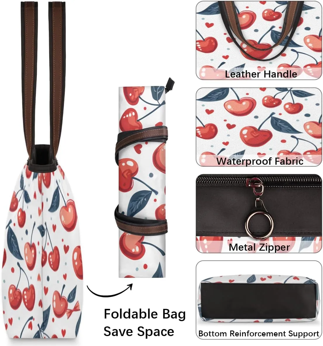 Tote Bag for Women with Zipper Large Capacity Top Handle Casual Shoulder Bag Handbag Reusable Shopping