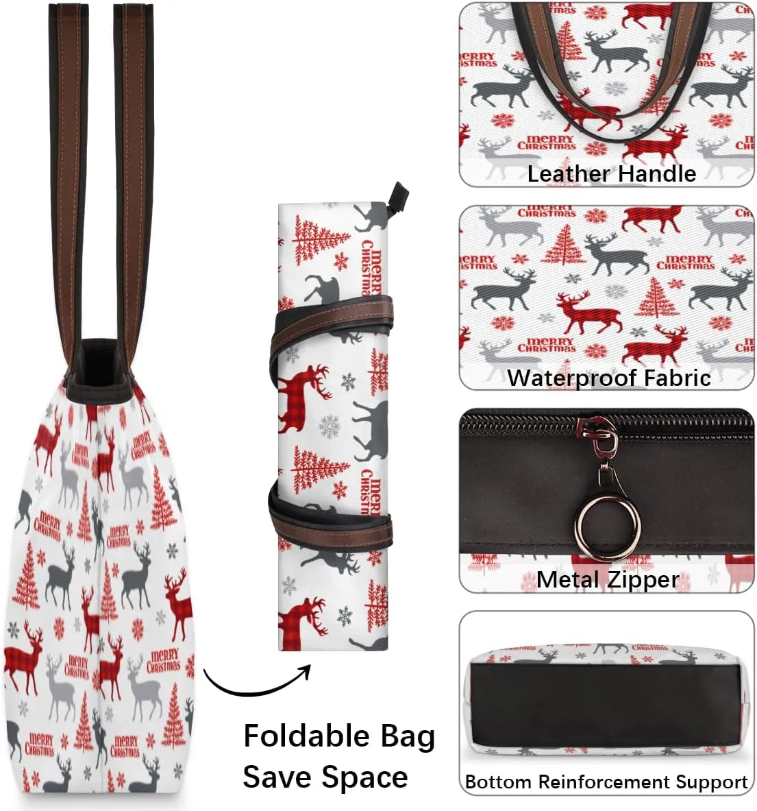 Tote Bag for Women with Zipper Large Capacity Top Handle Casual Shoulder Bag Handbag Reusable Shopping