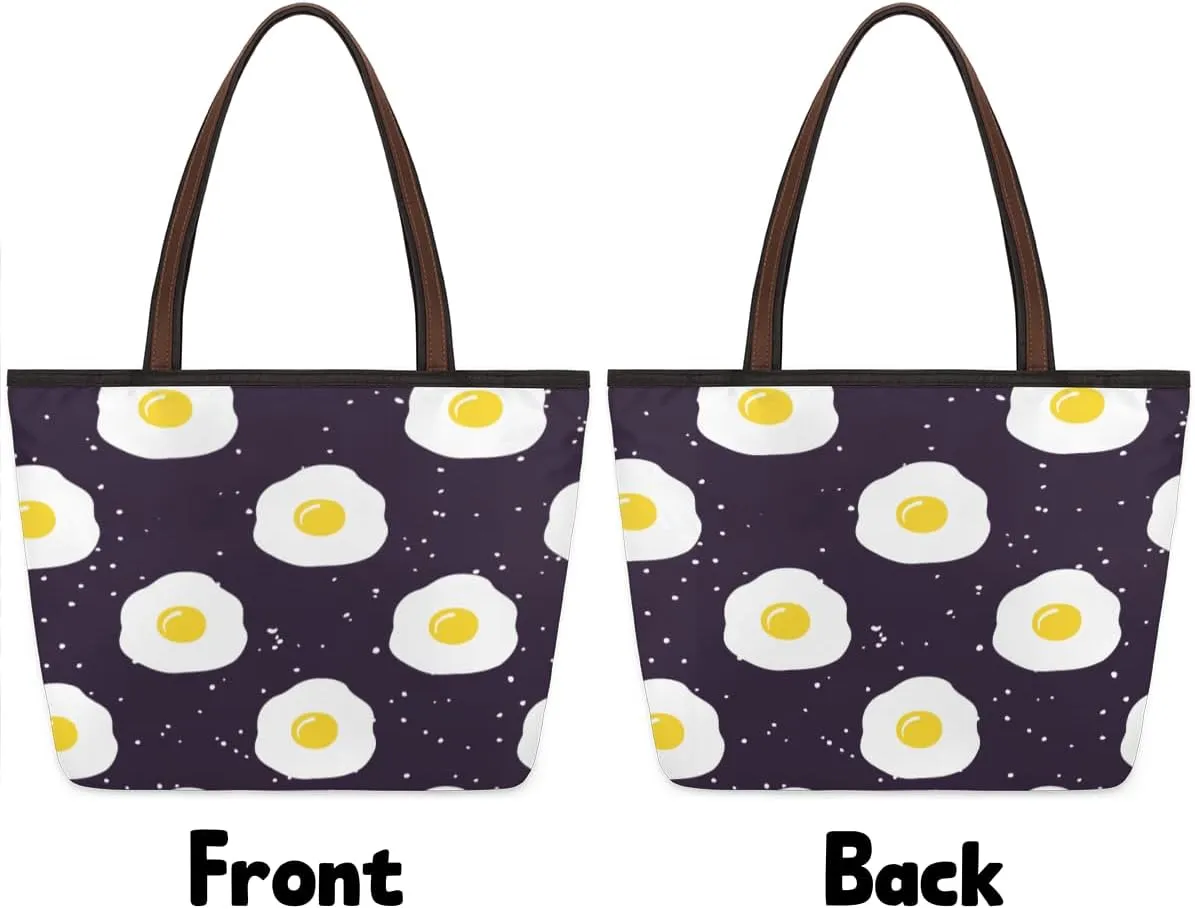 Tote Bag for Women with Zipper Large Capacity Top Handle Casual Shoulder Bag Handbag Reusable Shopping