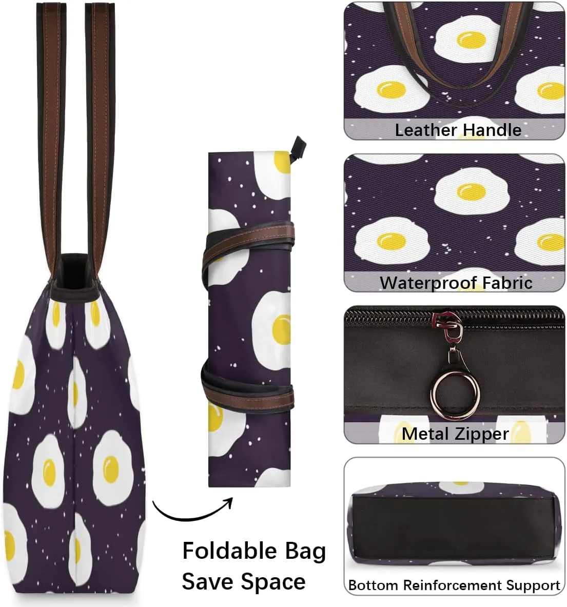 Tote Bag for Women with Zipper Large Capacity Top Handle Casual Shoulder Bag Handbag Reusable Shopping