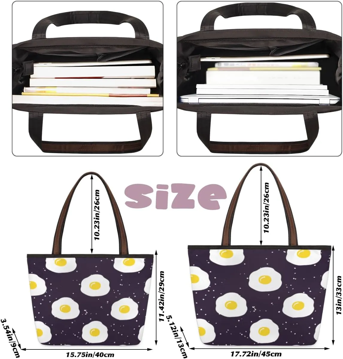 Tote Bag for Women with Zipper Large Capacity Top Handle Casual Shoulder Bag Handbag Reusable Shopping