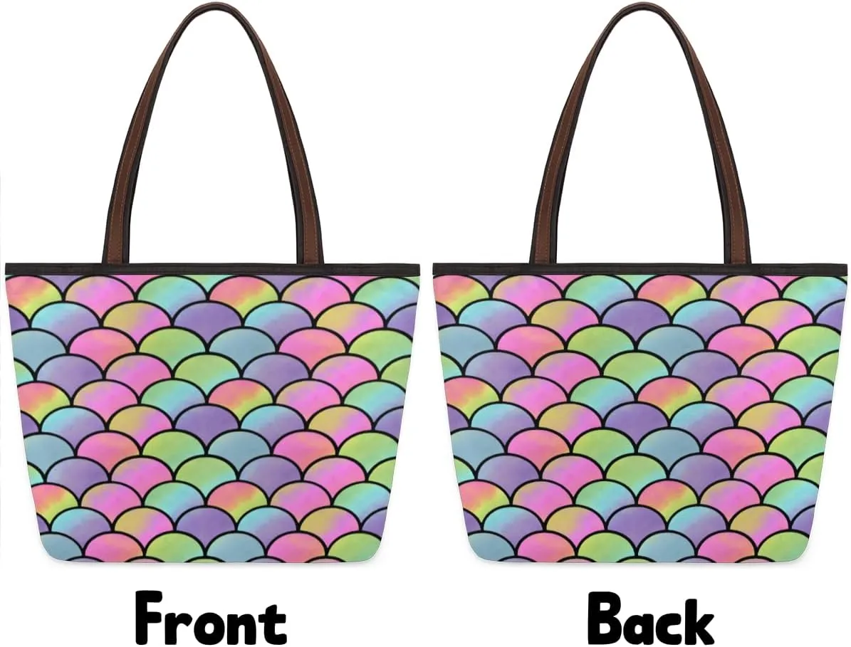 Tote Bag for Women with Zipper Large Capacity Top Handle Casual Shoulder Bag Handbag Reusable Shopping