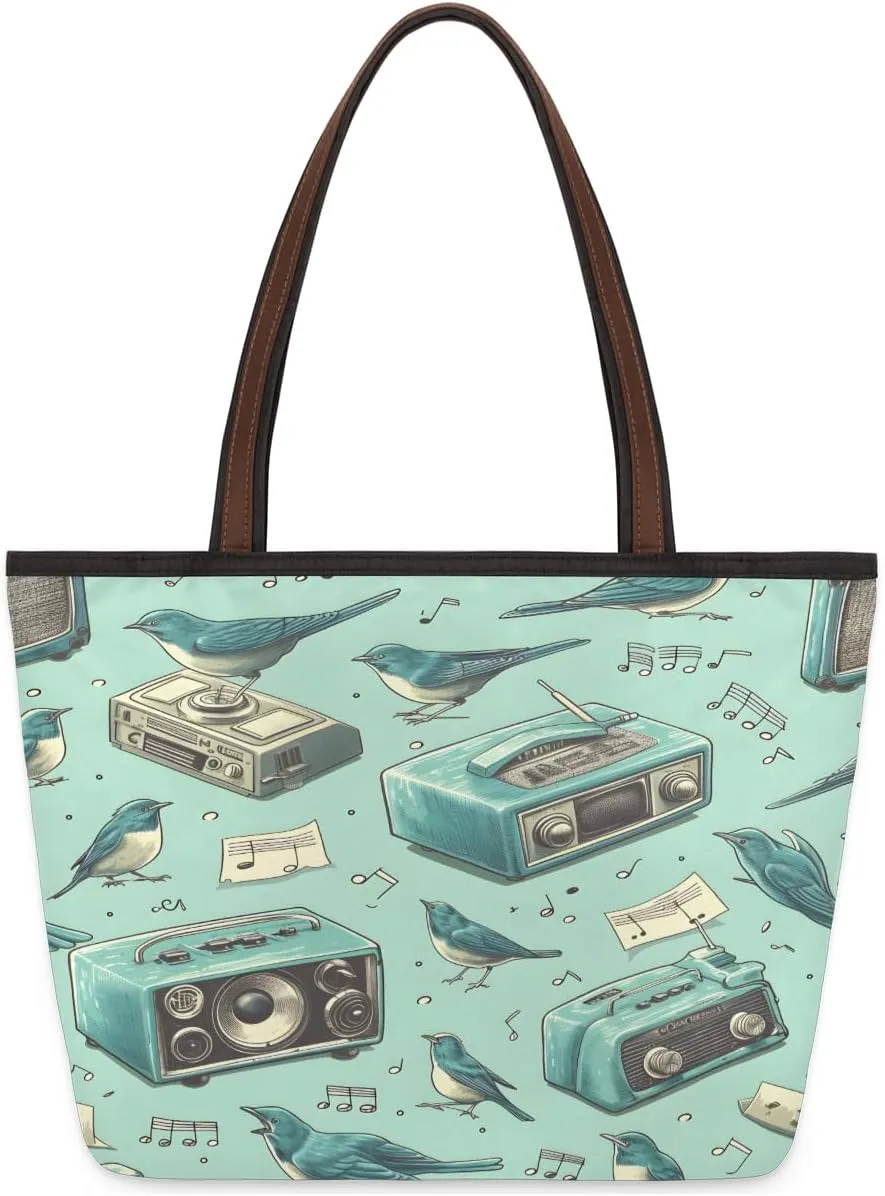 Tote Bag for Women with Zipper Large Capacity Top Handle Casual Shoulder Bag Handbag Reusable Shopping