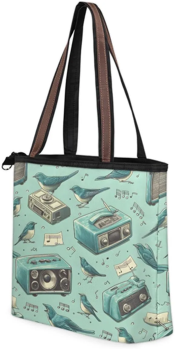 Tote Bag for Women with Zipper Large Capacity Top Handle Casual Shoulder Bag Handbag Reusable Shopping