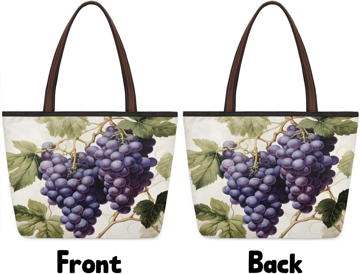 Tote Bag for Women with Zipper Large Capacity Top Handle Casual Shoulder Bag Handbag Reusable Shopping