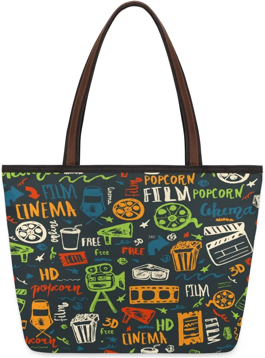 Tote Bag for Women with Zipper Large Capacity Top Handle Casual Shoulder Bag Handbag Reusable Shopping