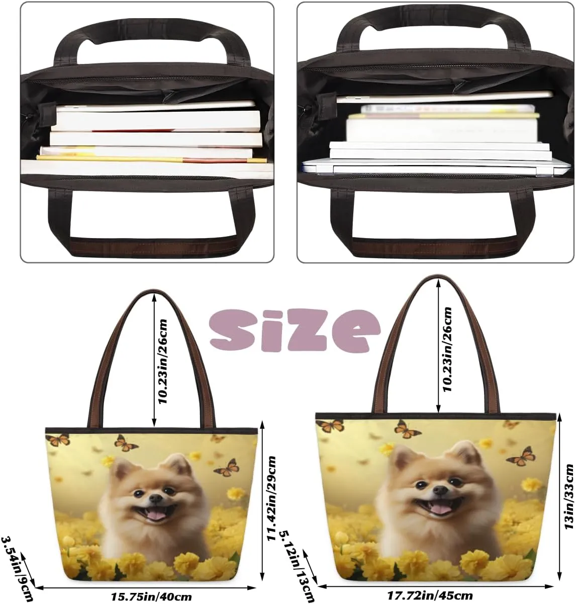 Tote Bag for Women with Zipper Large Capacity Top Handle Casual Shoulder Bag Handbag Reusable Shopping