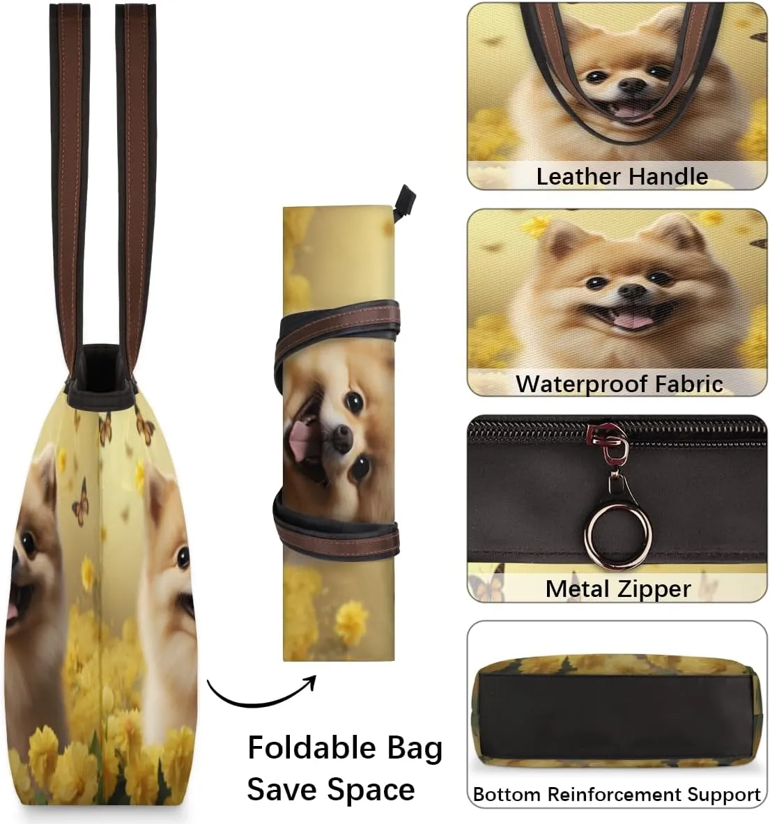 Tote Bag for Women with Zipper Large Capacity Top Handle Casual Shoulder Bag Handbag Reusable Shopping