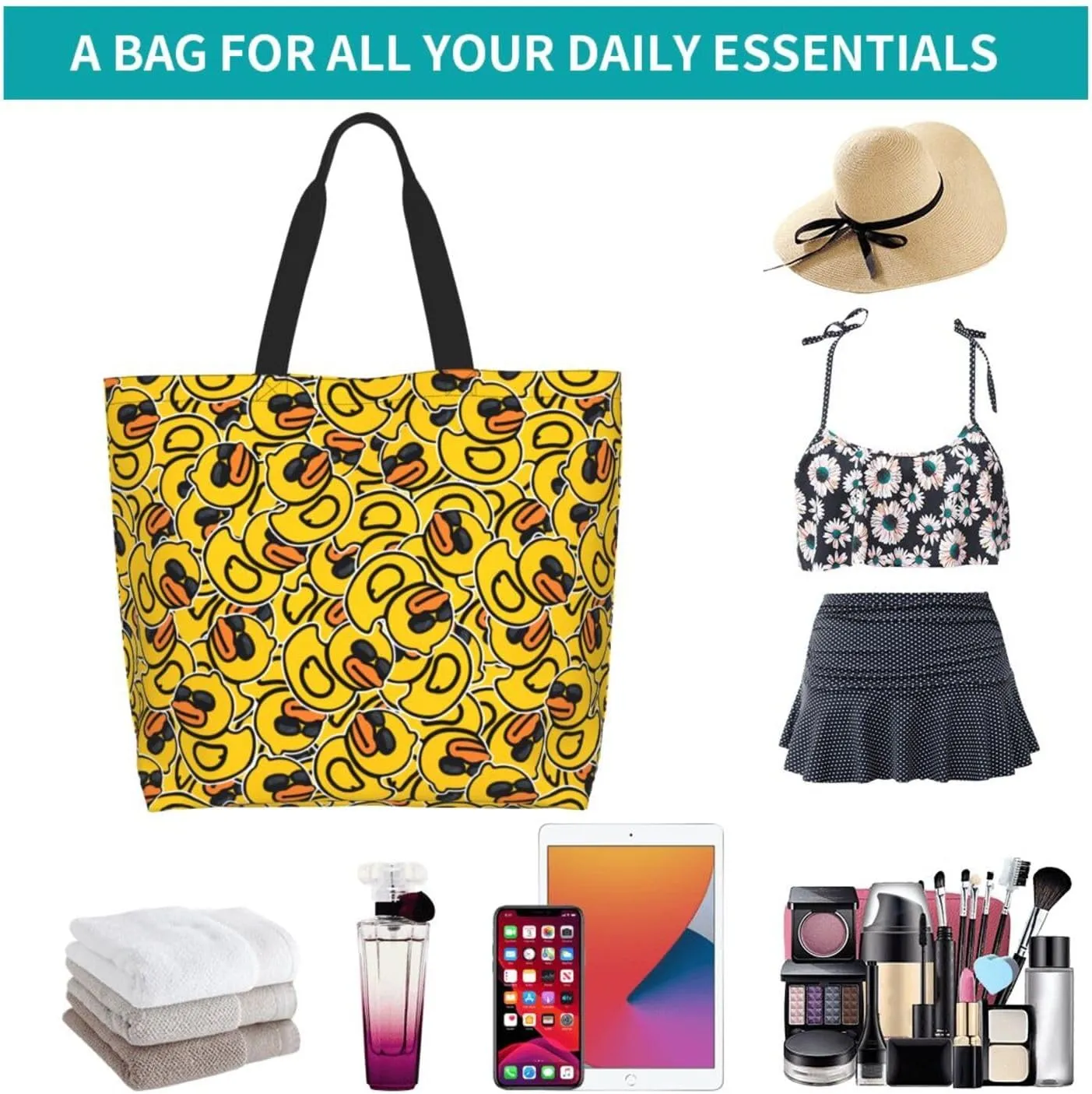 Tote Bag For Womens, Large Casual Shoulder Sling Bags Reusable Grocery Handbag For Travel Shopping Gym