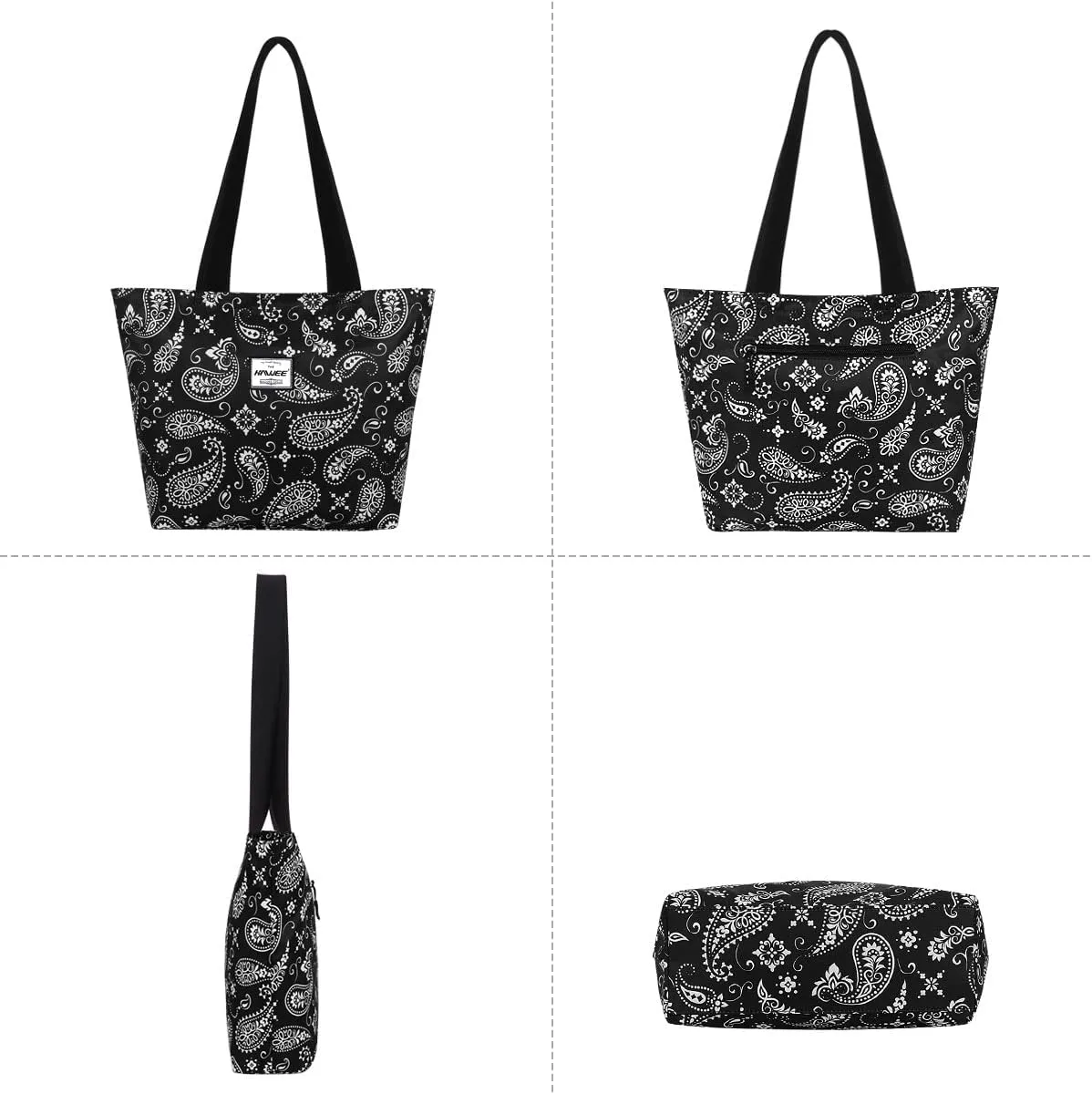 Tote Bag with Zipper for Women Inside Mesh Pocket Heavy Duty Casual Anti-water Cloth Travel Shoulder Handbag