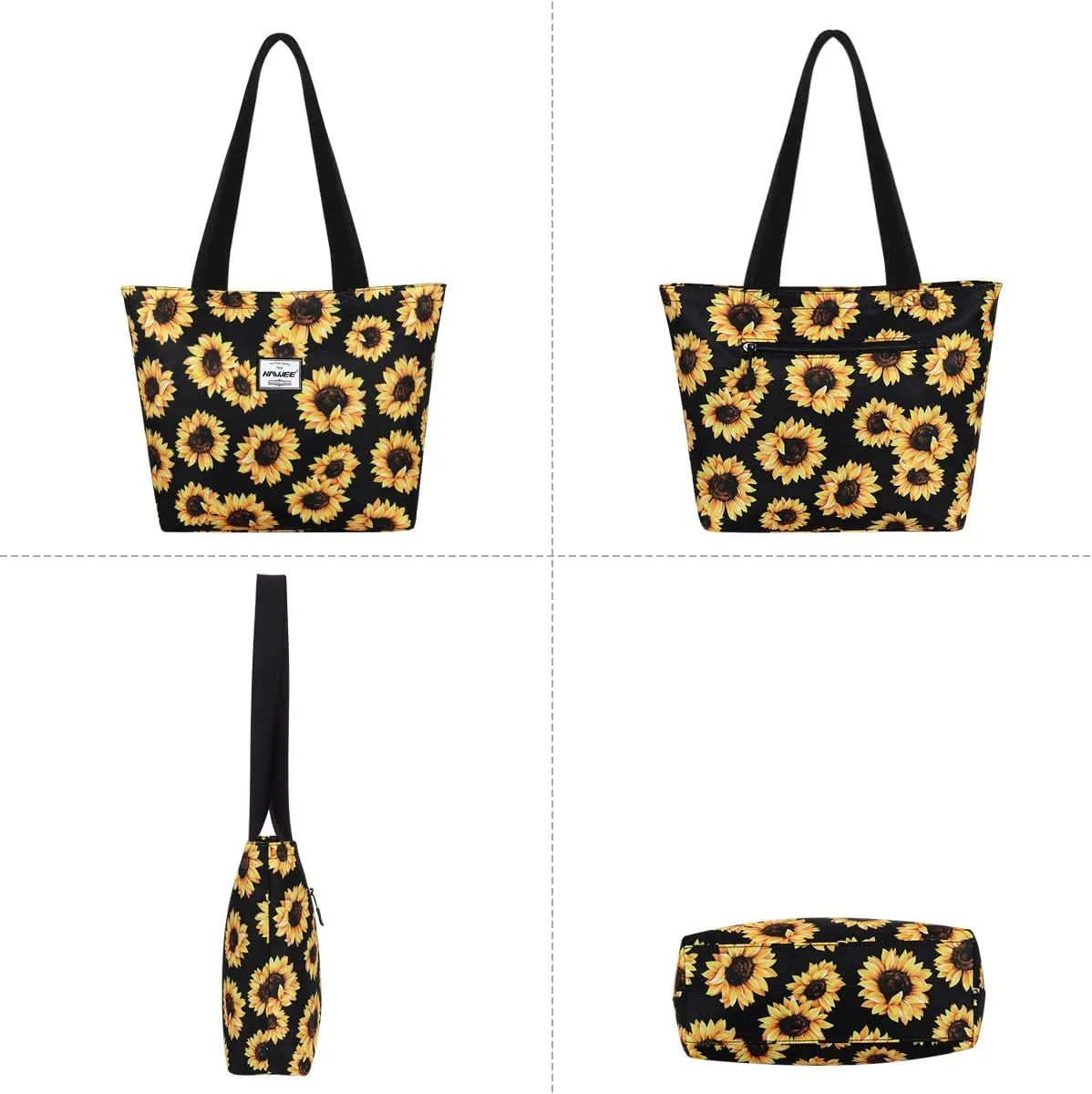 Tote Bag with Zipper for Women Inside Mesh Pocket Heavy Duty Casual Anti-water Cloth Travel Shoulder Handbag