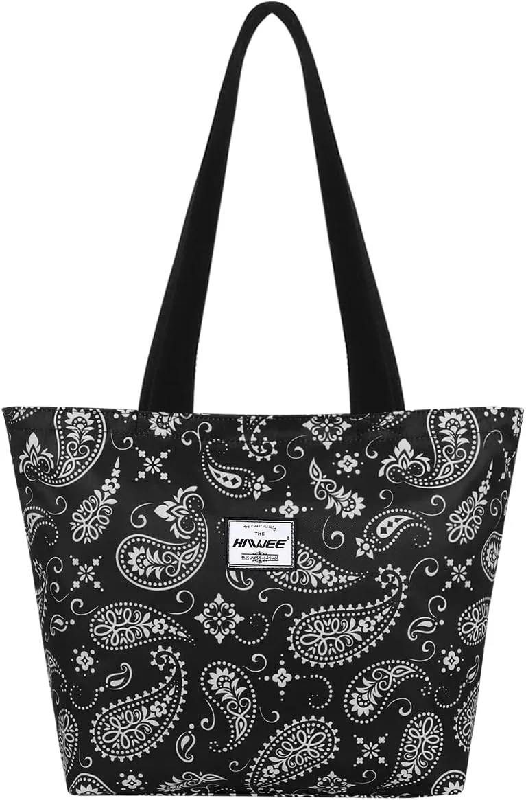 Tote Bag with Zipper for Women Inside Mesh Pocket Heavy Duty Casual Anti-water Cloth Travel Shoulder Handbag