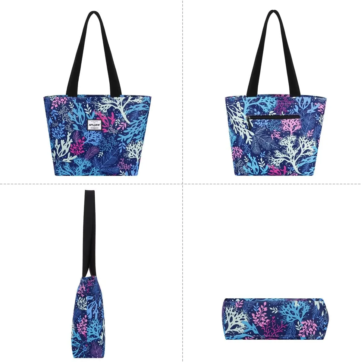Tote Bag with Zipper for Women Inside Mesh Pocket Heavy Duty Casual Anti-water Cloth Travel Shoulder Handbag