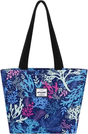 Tote Bag with Zipper for Women Inside Mesh Pocket Heavy Duty Casual Anti-water Cloth Travel Shoulder Handbag