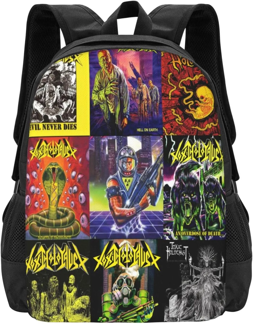 Toxic Musics Holocaust Backpack Large Capacity Leisure Travel Backpack Book Bag Outgoing Daypack 12.5x5.5x16.5 inch