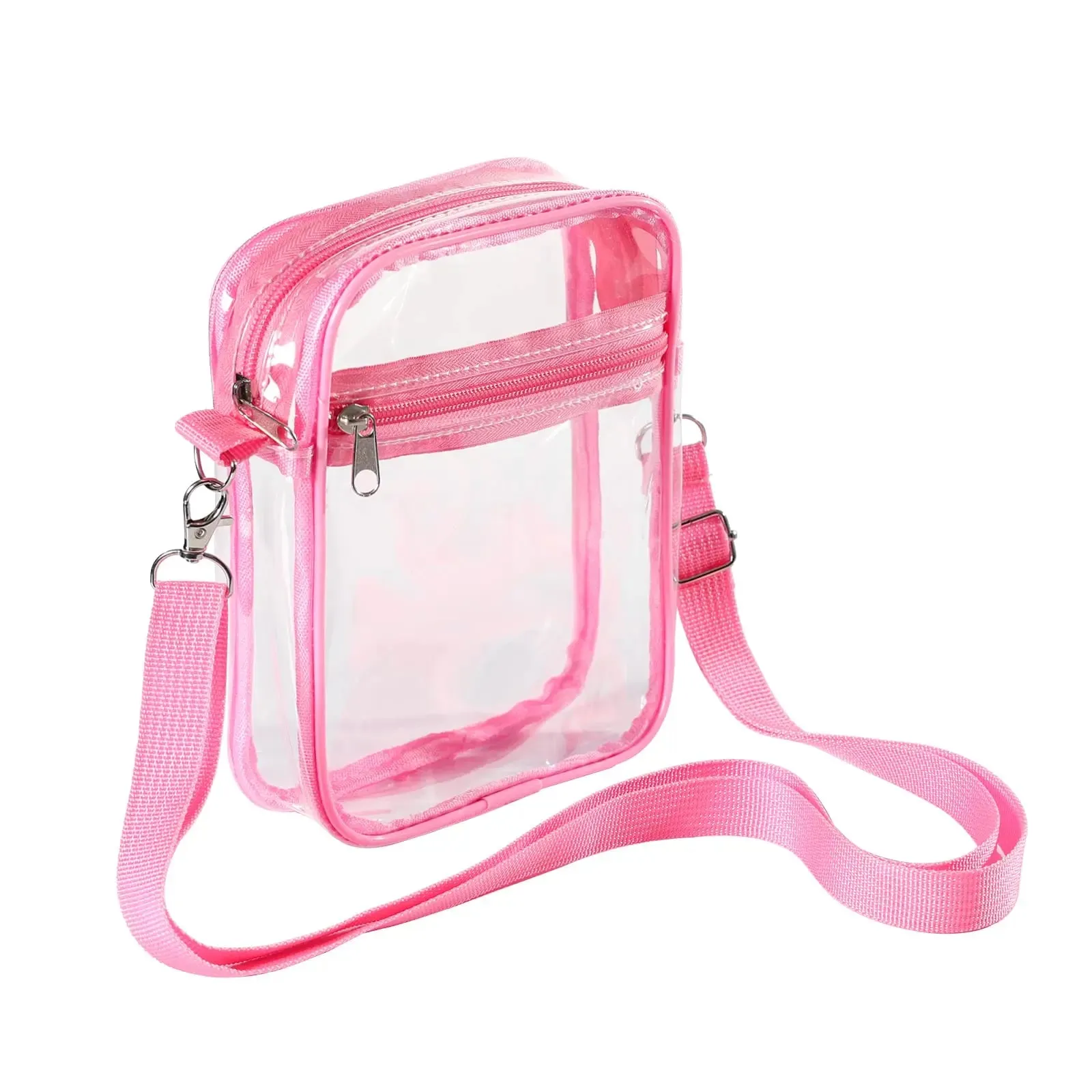 Transparent Crossbody Bags Small Simple Zipper Shoulder Bag Summer All-Match Fashion Clear PVC Handbags Purses Phone Bag