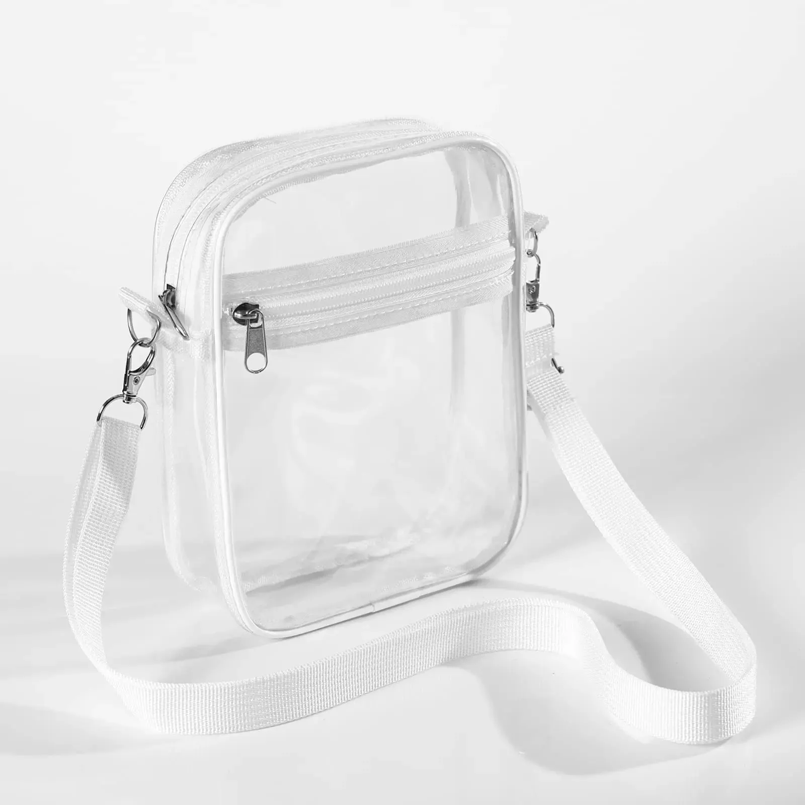 Transparent Crossbody Bags Small Simple Zipper Shoulder Bag Summer All-Match Fashion Clear PVC Handbags Purses Phone Bag