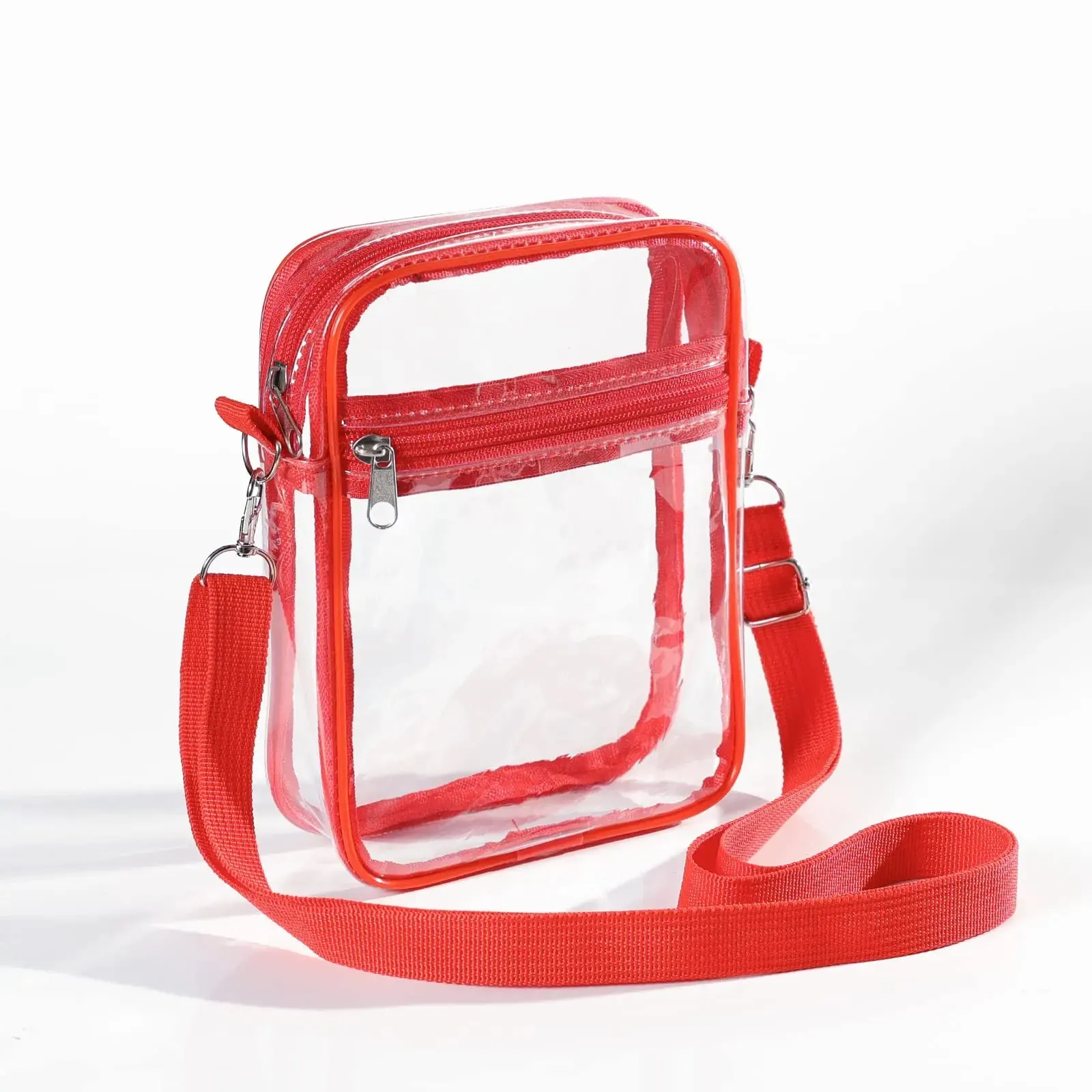 Transparent Crossbody Bags Small Simple Zipper Shoulder Bag Summer All-Match Fashion Clear PVC Handbags Purses Phone Bag