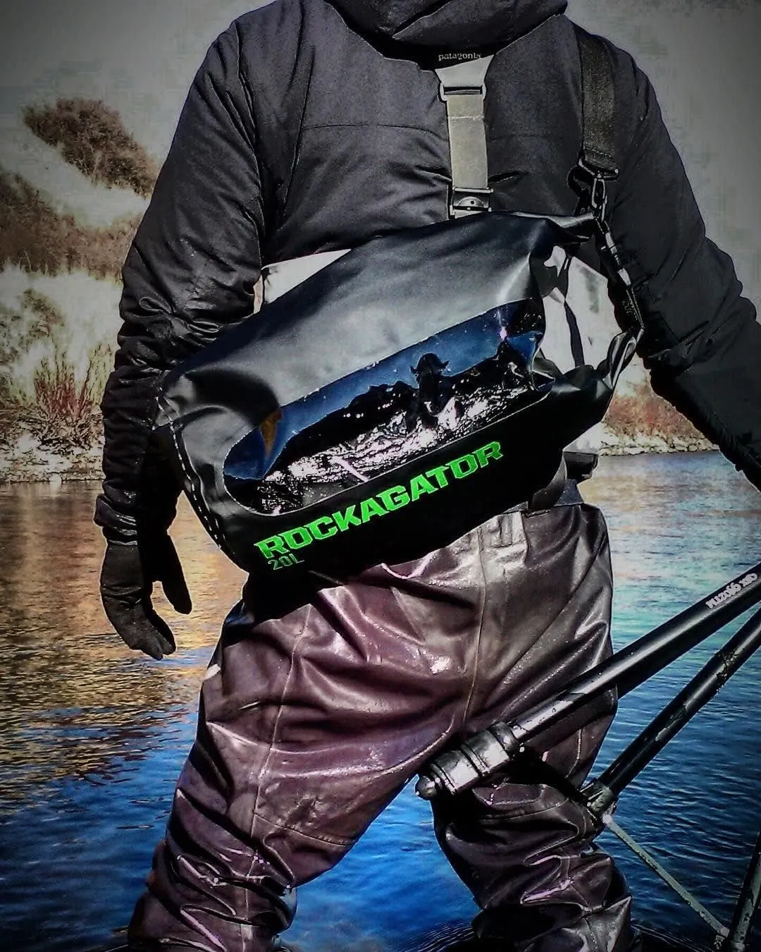 Transparent Dry Bag Waterproof Roll Top Shoulder Sling Pack | Runabout Series - Water Proof Rucksack Day Pack Bag for Beach, Kayak, Fishing and Camping (15 Liter, 20 Liter)