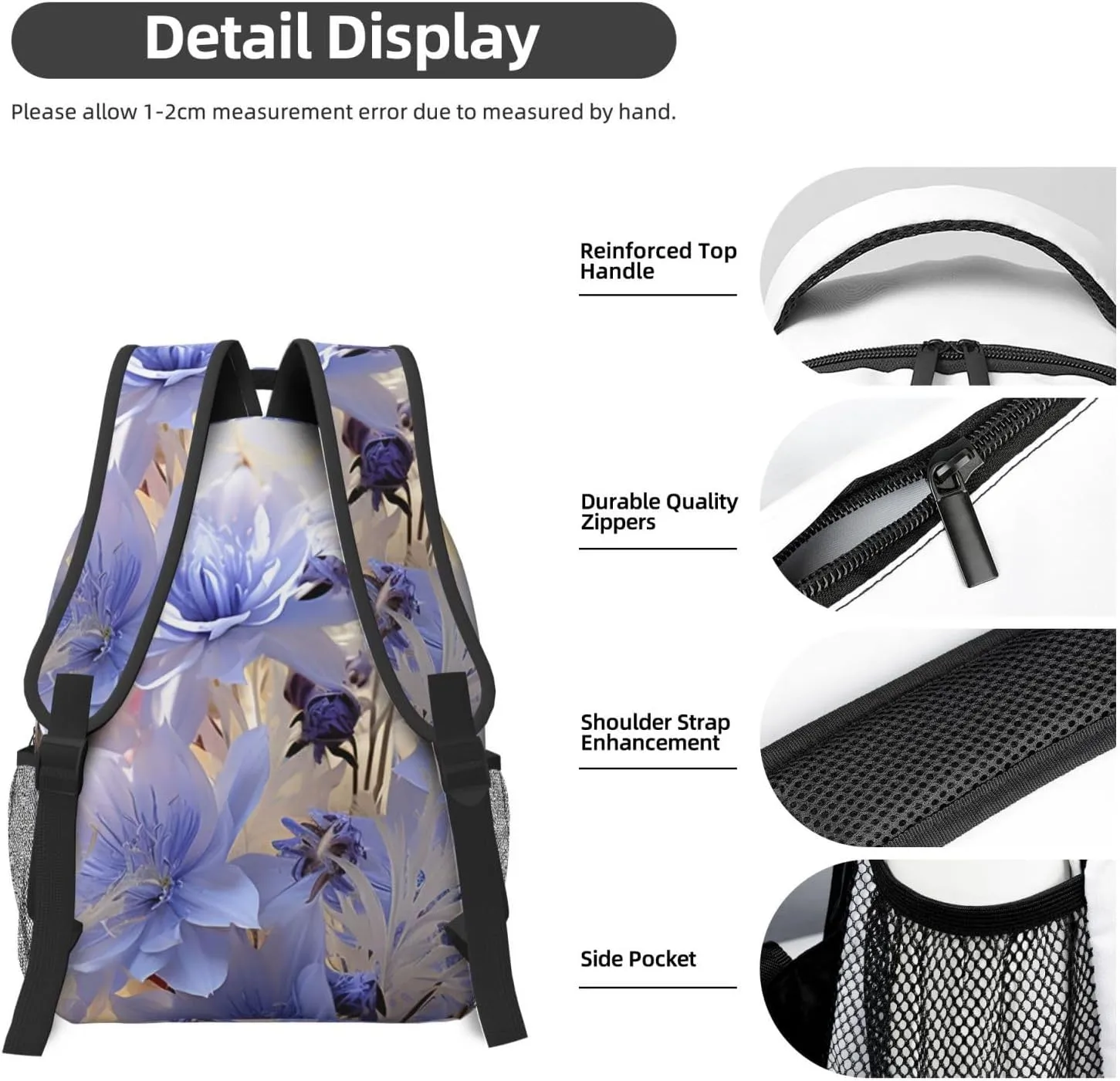 Travel Backpack for Women Carry on Backpack Pastel Cornflowers Lightweight Laptop Backpack for Men