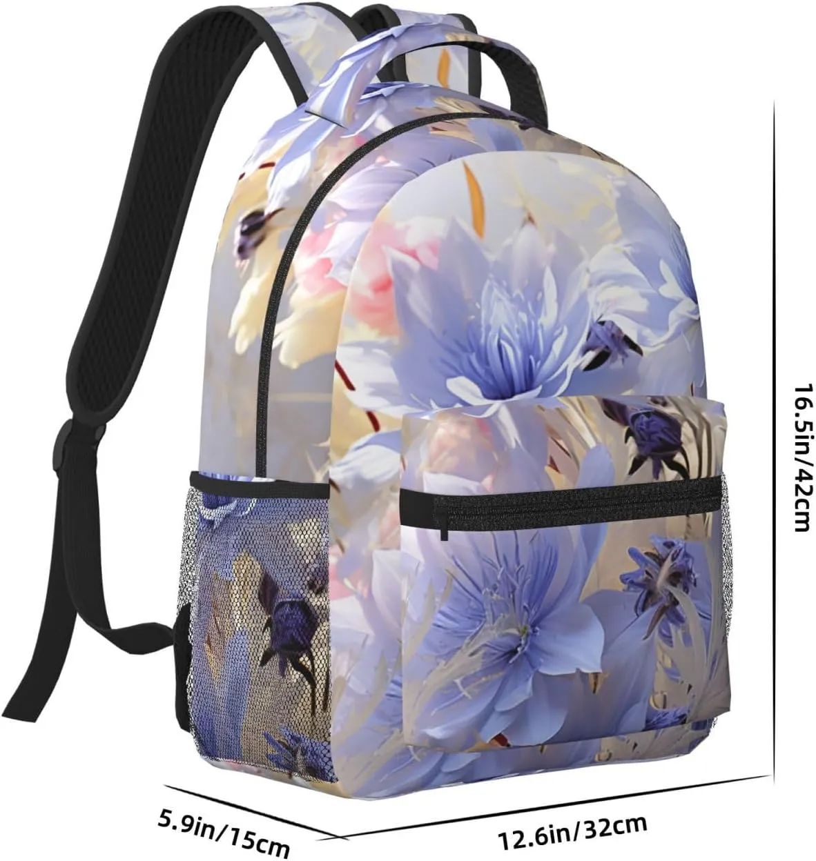 Travel Backpack for Women Carry on Backpack Pastel Cornflowers Lightweight Laptop Backpack for Men