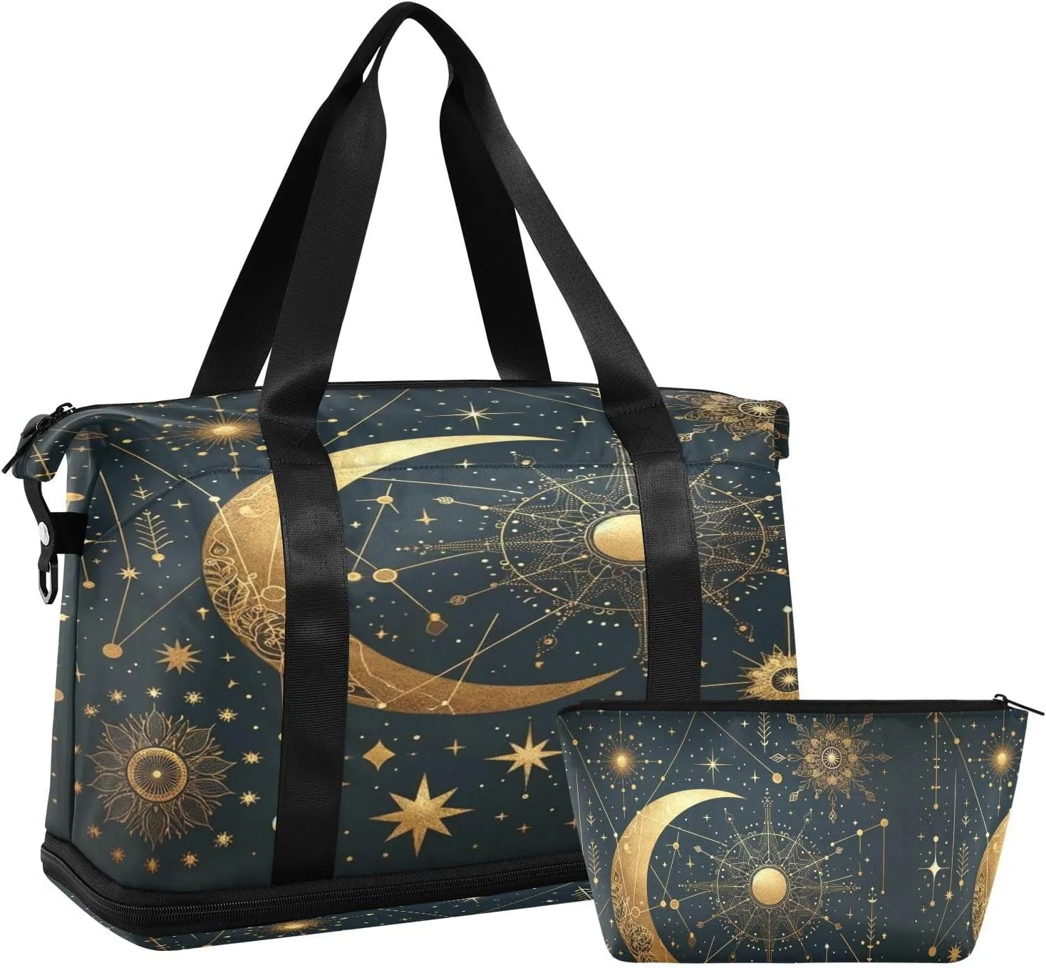 Travel Duffel Bag Boho-inspired Design Gym Duffel Bag for Men & Women with Shoe & Wet Compartment Shoulder Weekender Overnight Bag