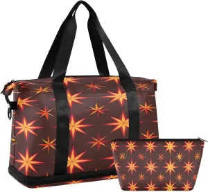 Travel Duffel Bag Digital Paper Gym Duffel Bag for Men & Women with Shoe & Wet Compartment Shoulder Weekender Overnight Bag