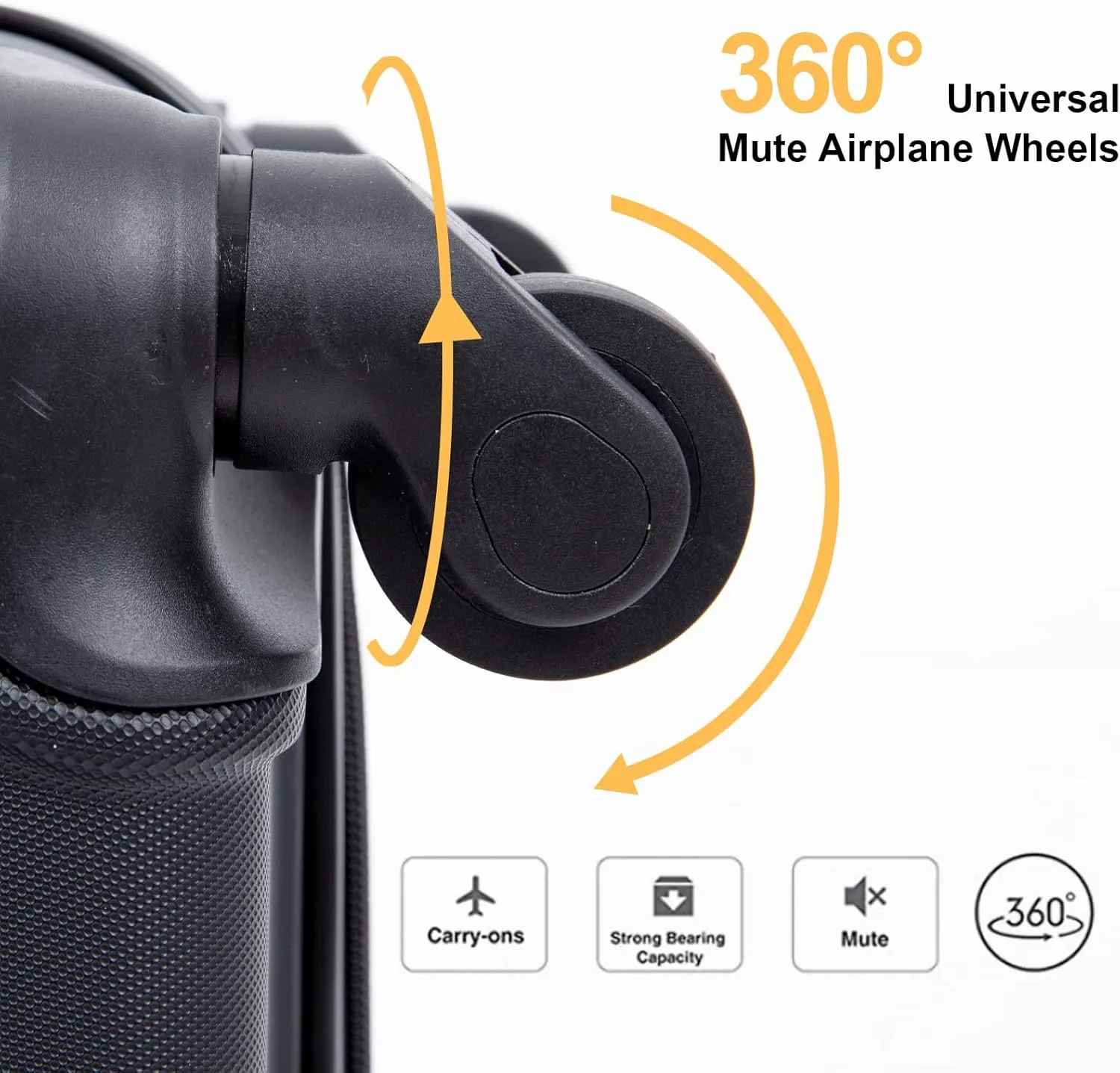 Travelhouse luggage,Hardside Carry On Travel Suitcase with Spinner Wheels, Multi-directional Spinner Wheels Uprigth Lightweight Underseater for Airplanes (Black Gray)