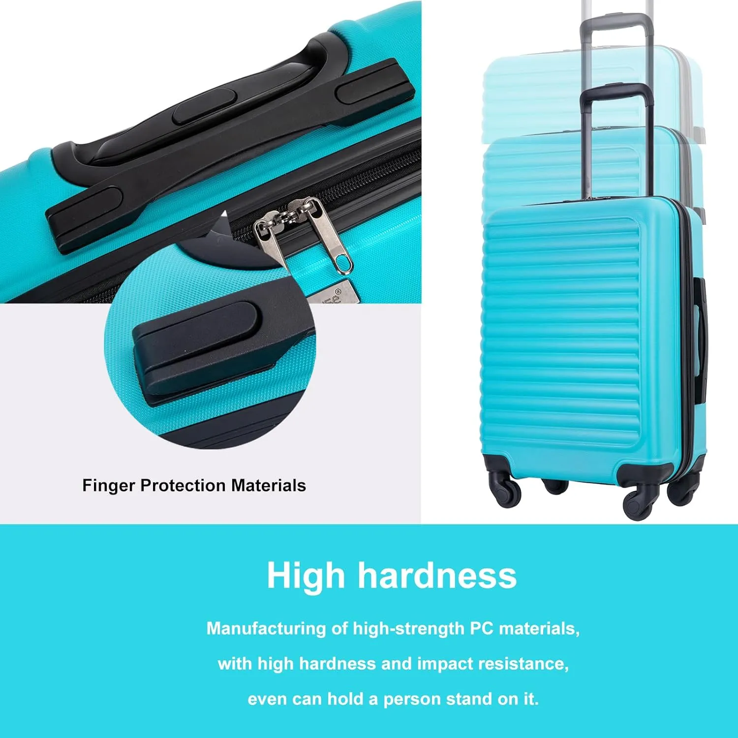 Travelhouse luggage,Hardside Carry On Travel Suitcase with Spinner Wheels, Multi-directional Spinner Wheels Uprigth Lightweight Underseater for Airplanes (Green)