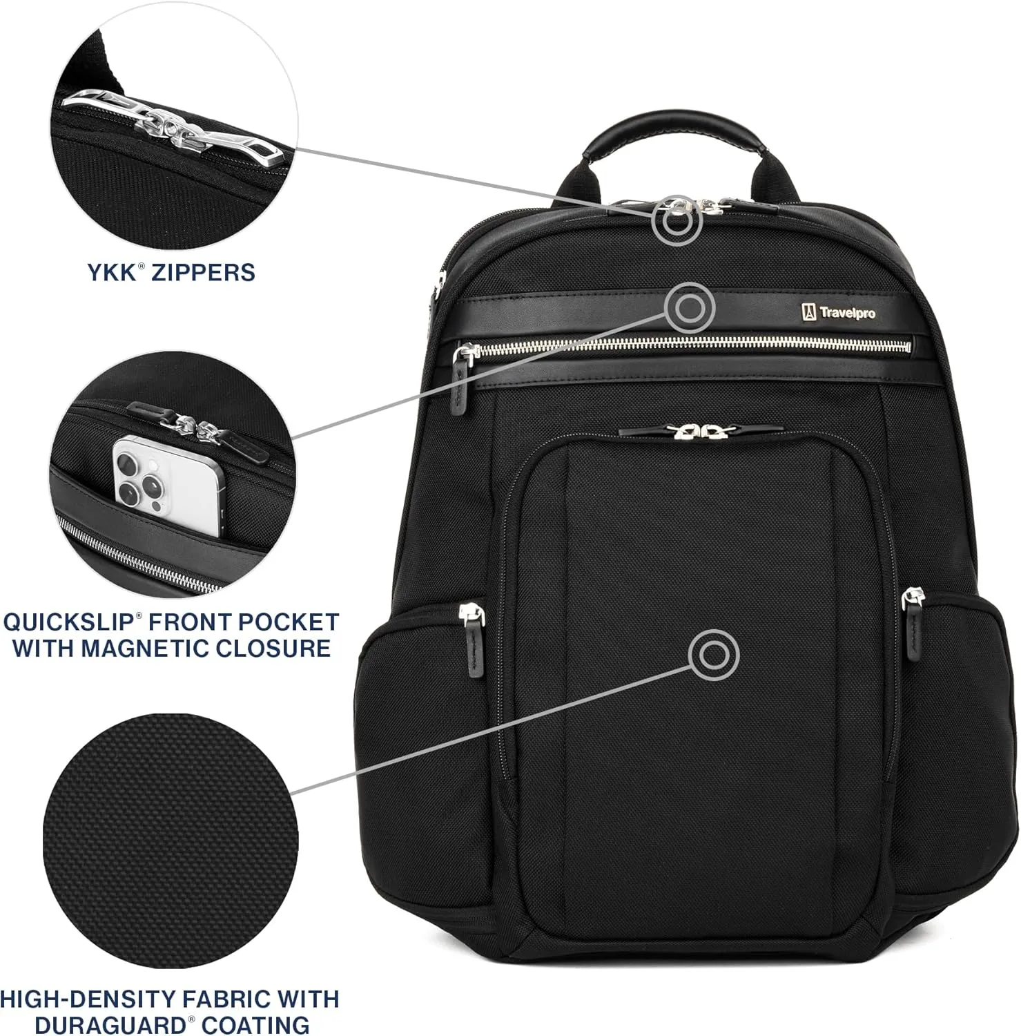 Travelpro Platinum Elite Business Laptop Travel Backpack, Fits up to 16 Inch Laptop, Water Resistant, Men and Women, Black