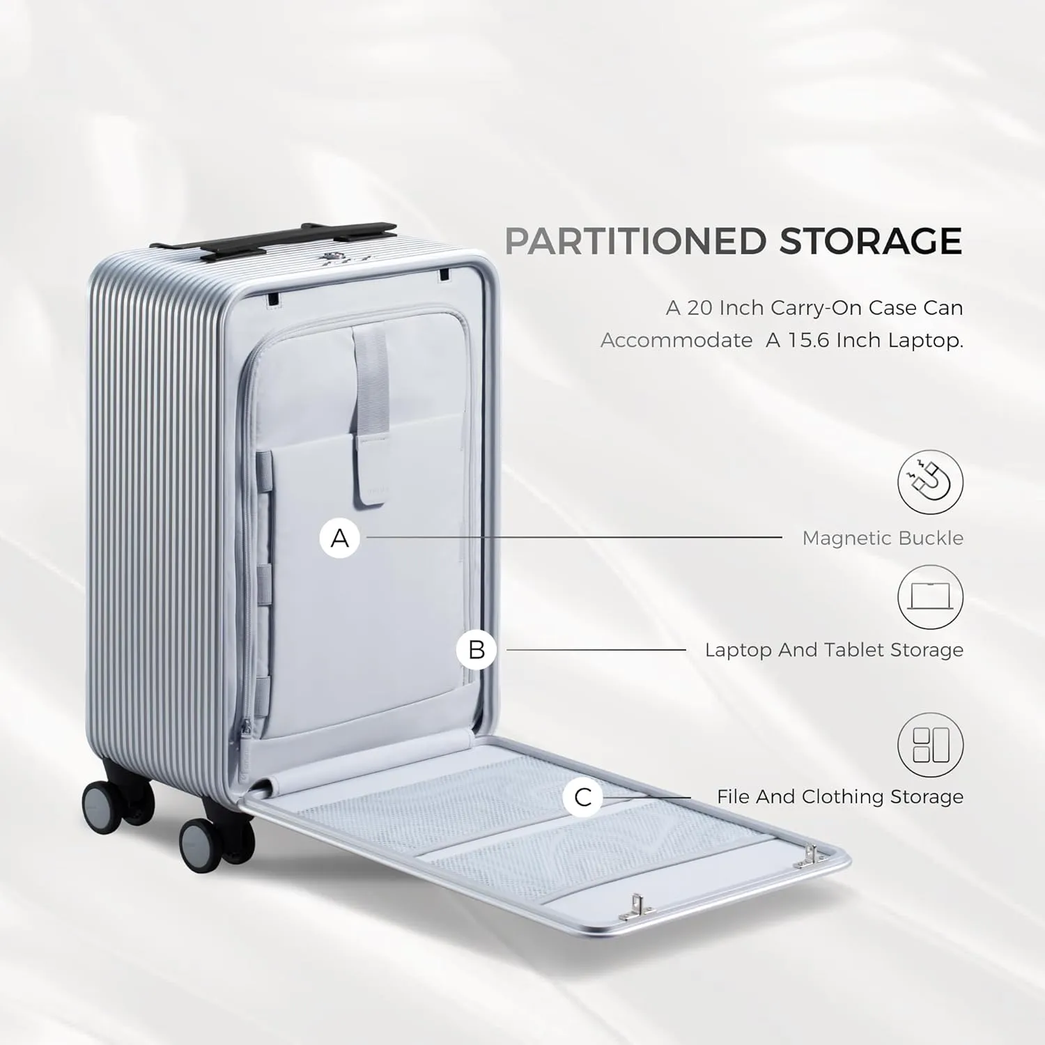 TUPLUS Aluminum Suitcase Hard Shell Luggage Hold Check in Travel Case with 4 Spinner Wheels, Quick Series