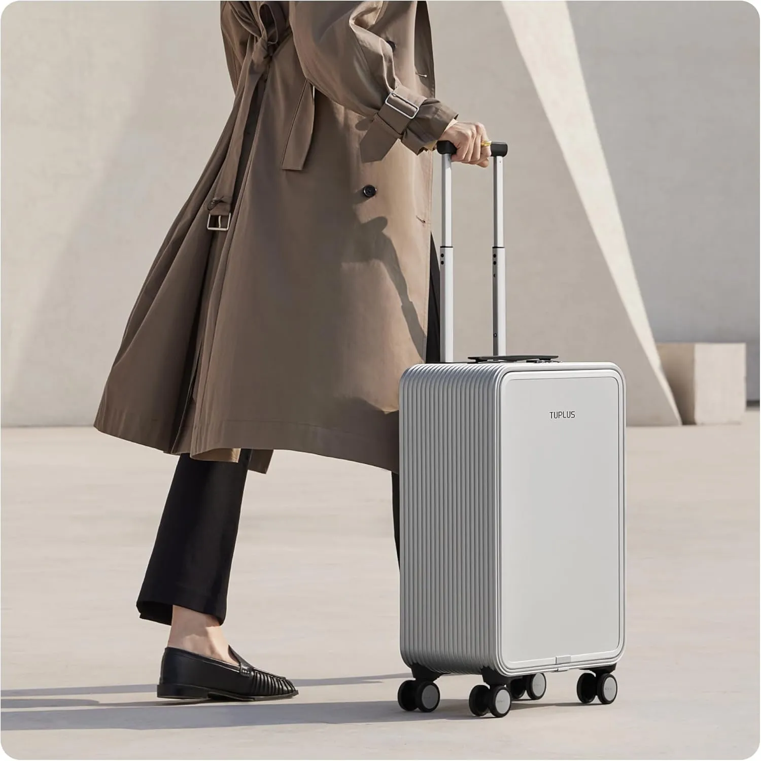 TUPLUS Aluminum Suitcase Hard Shell Luggage Hold Check in Travel Case with 4 Spinner Wheels, Quick Series