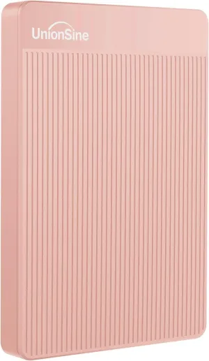 UnionSine 500GB Ultra Slim Portable External Hard Drive USB3.0 HDD Storage Compatible for PC, Desktop, Laptop,Mac, Xbox One, Xbox 360, PS4(Pink) HD-2510