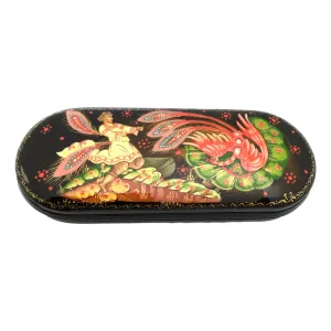 Unique Russian Souvenir Eyeglass Holder Folk Art Firebird
