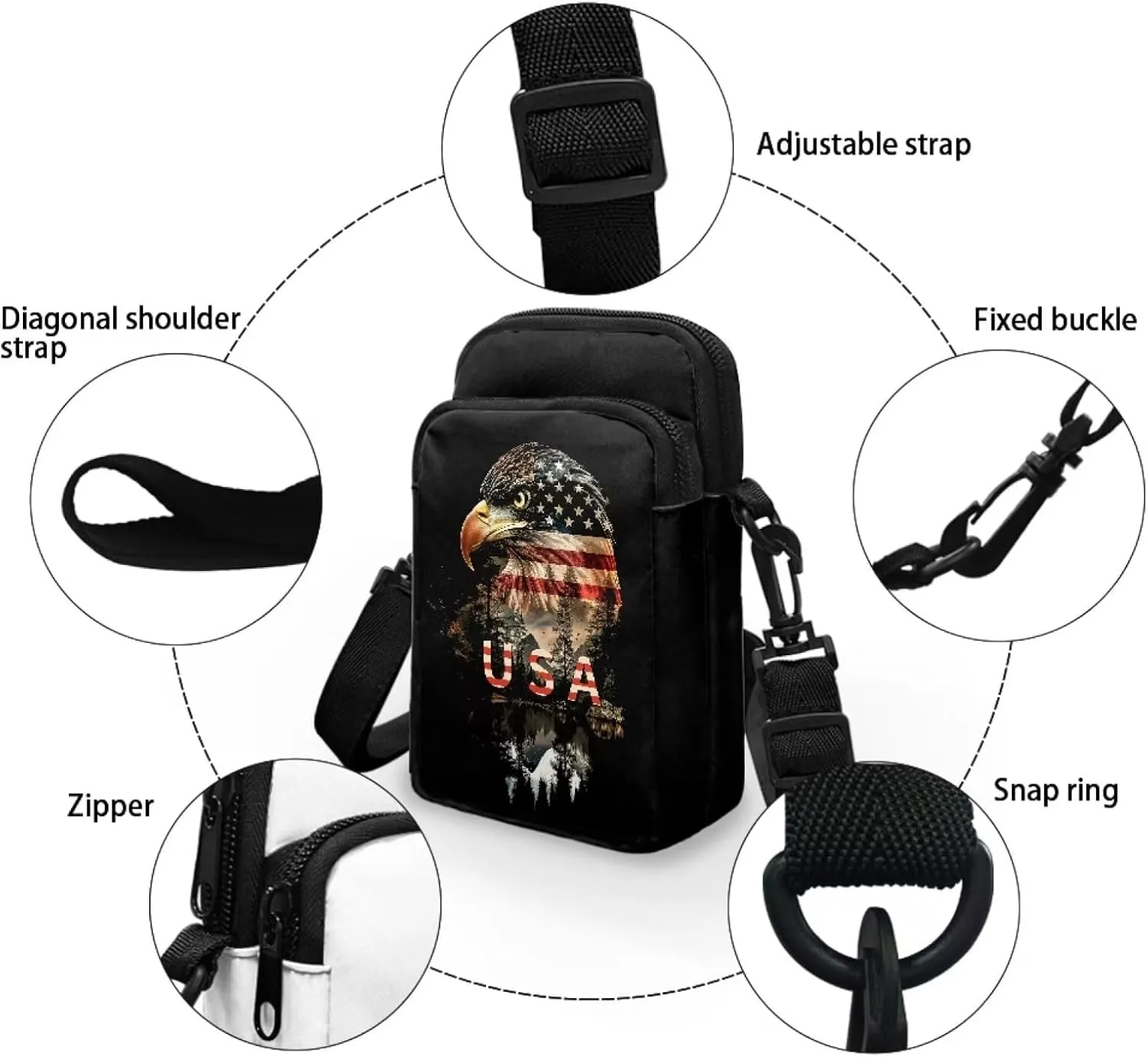 Unisex-Adult Small Sling Bag Crossbody Purse Waist Pack for Women Men