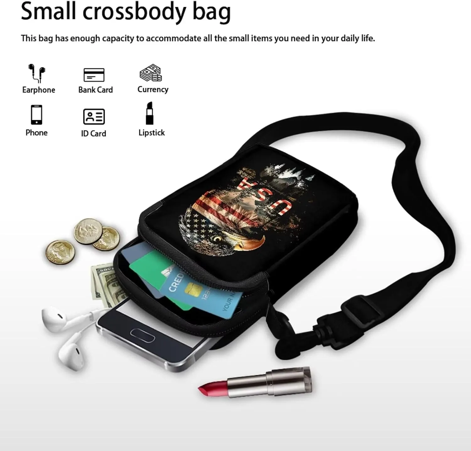 Unisex-Adult Small Sling Bag Crossbody Purse Waist Pack for Women Men