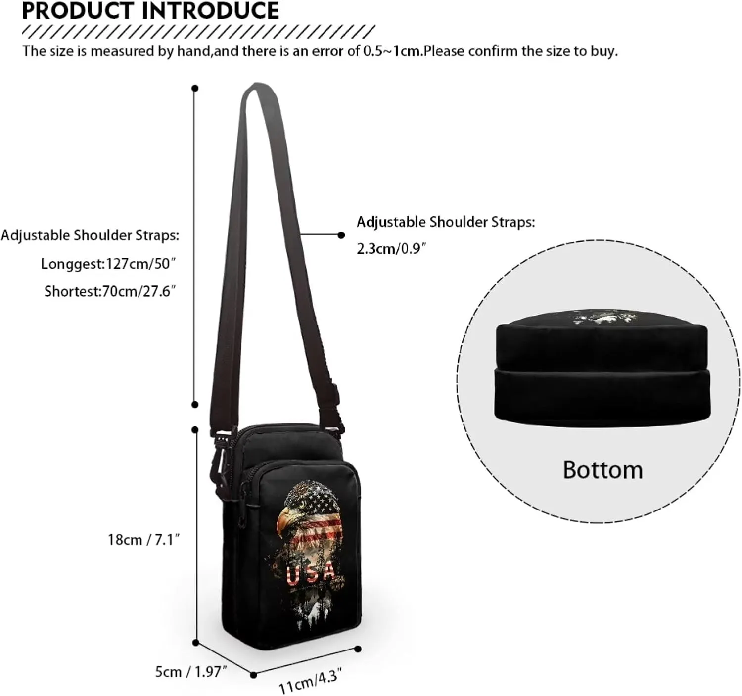 Unisex-Adult Small Sling Bag Crossbody Purse Waist Pack for Women Men