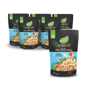 unMEAT Plant Based Tuna Style Flakes | Easy to Prepare Plant Based Tuna Pouch | Tuna in Water, 5 Ounce Pouch (Pack of 6)