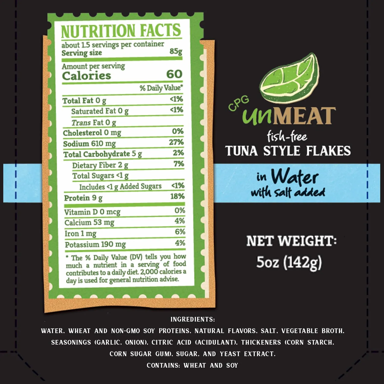 unMEAT Plant Based Tuna Style Flakes | Easy to Prepare Plant Based Tuna Pouch | Tuna in Water, 5 Ounce Pouch (Pack of 6)