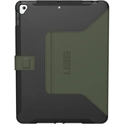 Urban Armor Gear Scout Folio Case for 10.2" iPad 7th, 8th, and 9th Gen (Black/Olive, OEM Packaging)
