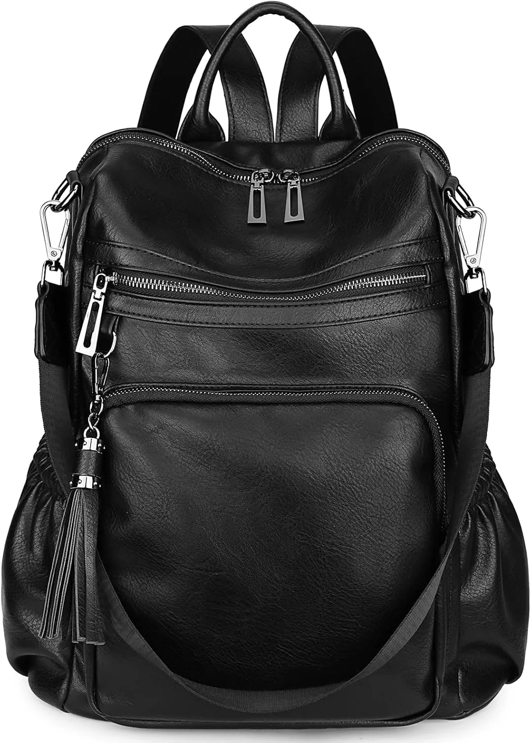 Uromee Travel Backpack Purse for Women Vegan Leather Ladies Fashion Tassel Shoulder Bag Convertible