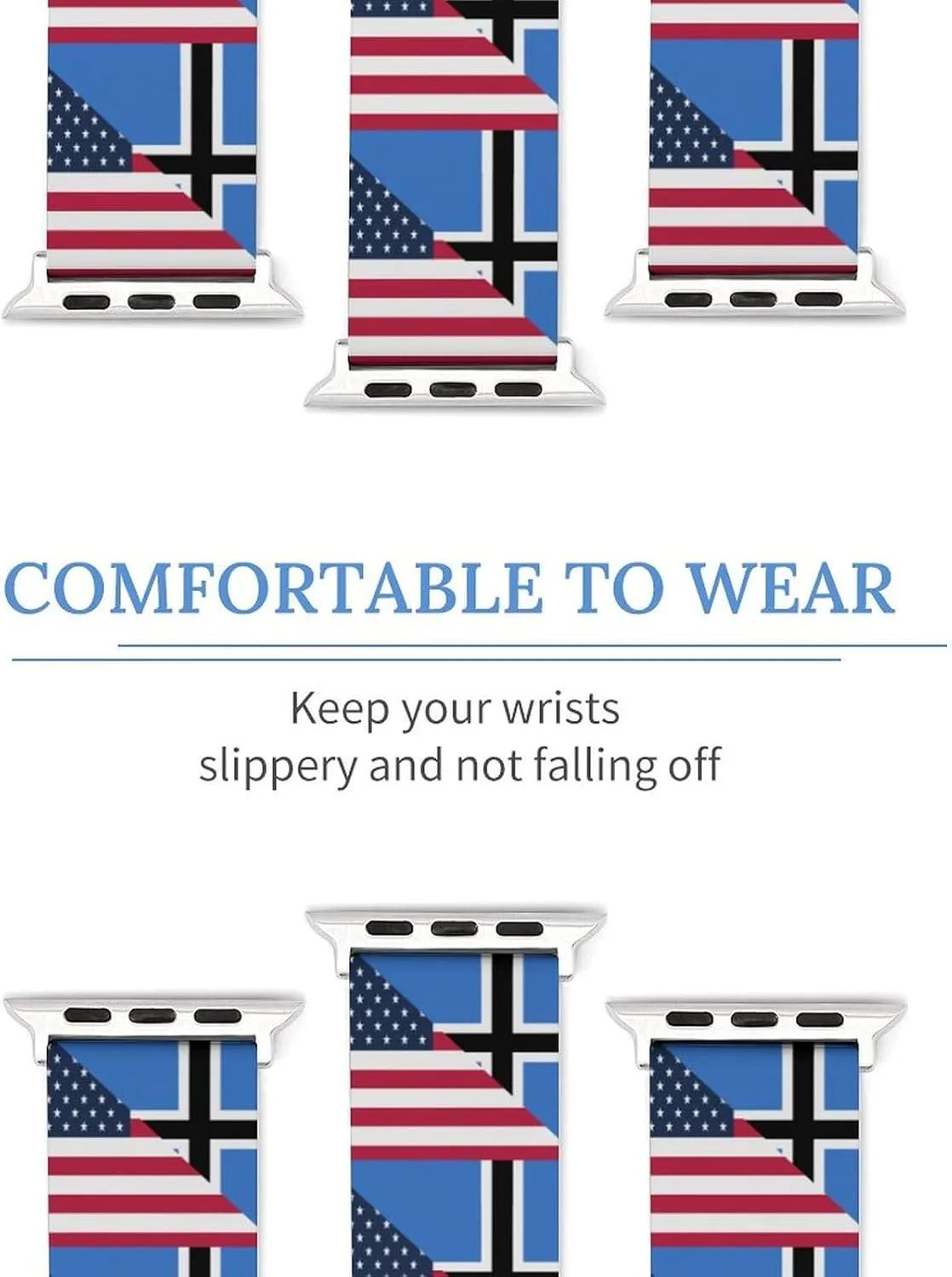 U.S. And Estonia Flag Adjustable Silicone Watchband Compatible with IWatch Classic Soft Sports Watch Strap for Men Women
