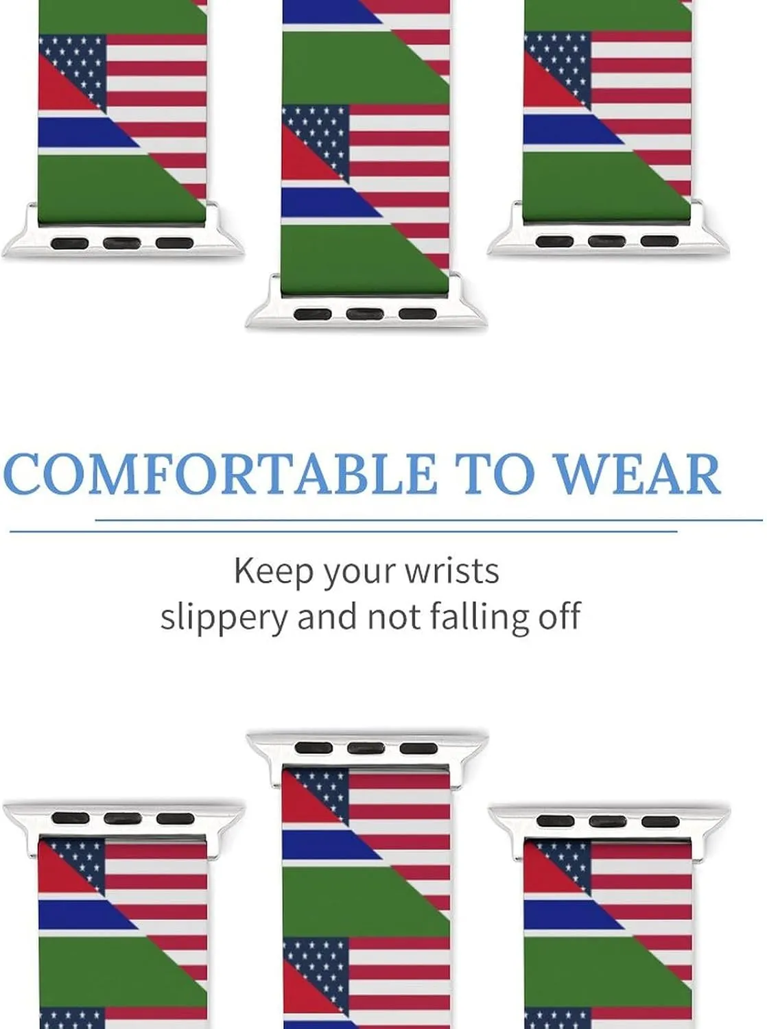 U.S. And Gambia Flag Adjustable Silicone Watchband Compatible with IWatch Classic Soft Sports Watch Strap for Men Women