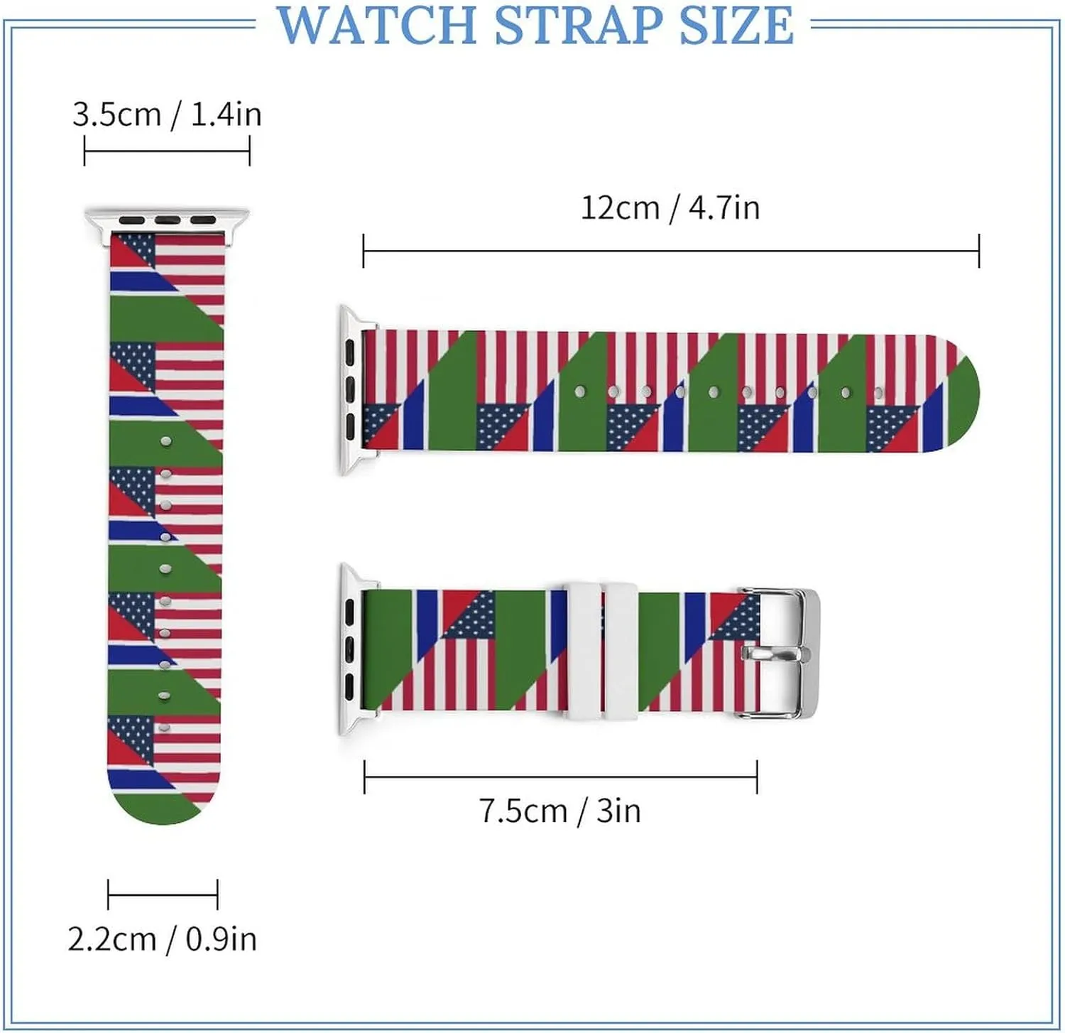 U.S. And Gambia Flag Adjustable Silicone Watchband Compatible with IWatch Classic Soft Sports Watch Strap for Men Women