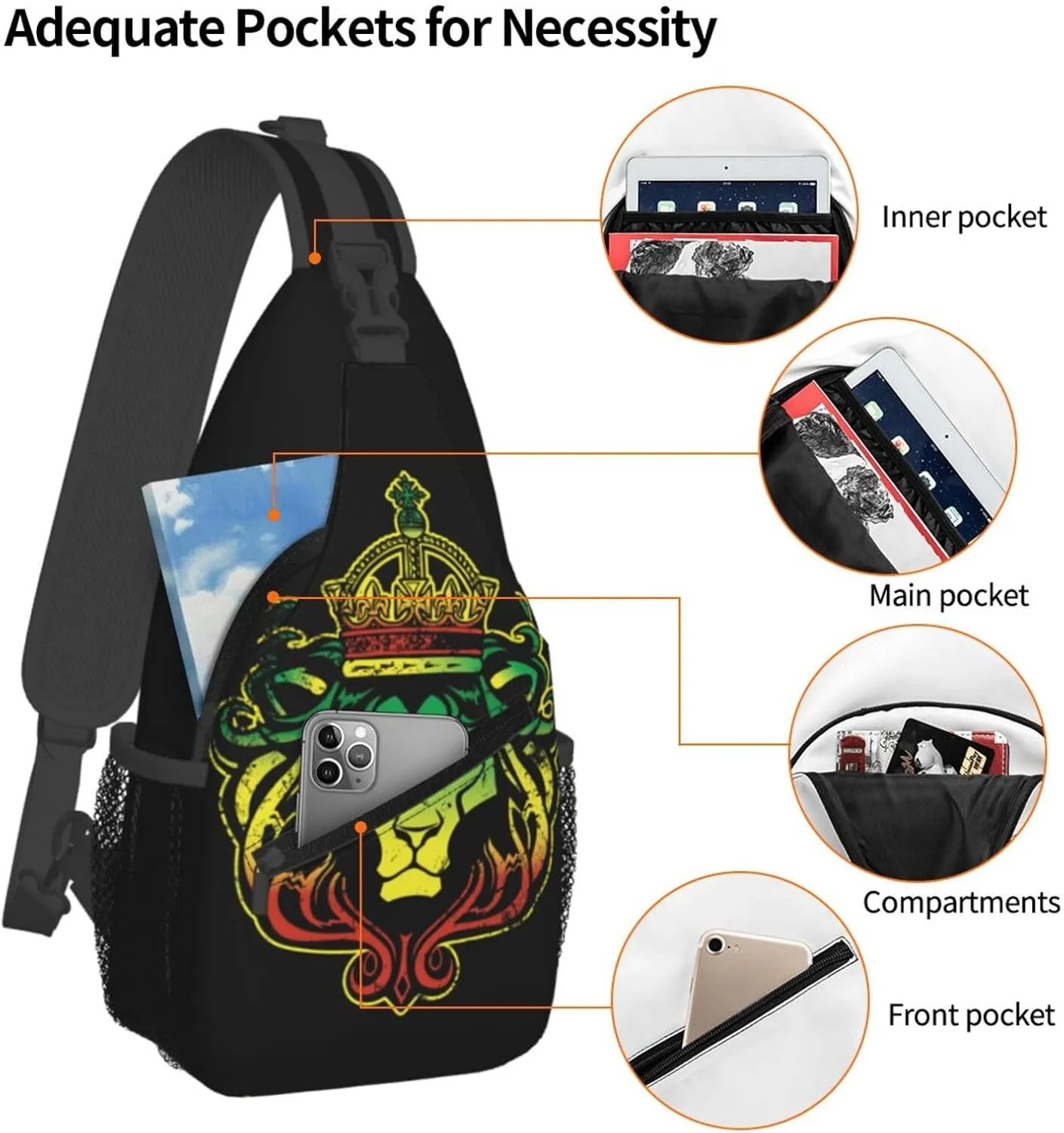 Us Virgin Islands Flag Sling Bag Adjustable Chest Bags Casual Crossbody Bag Travel Shoulder Backpack